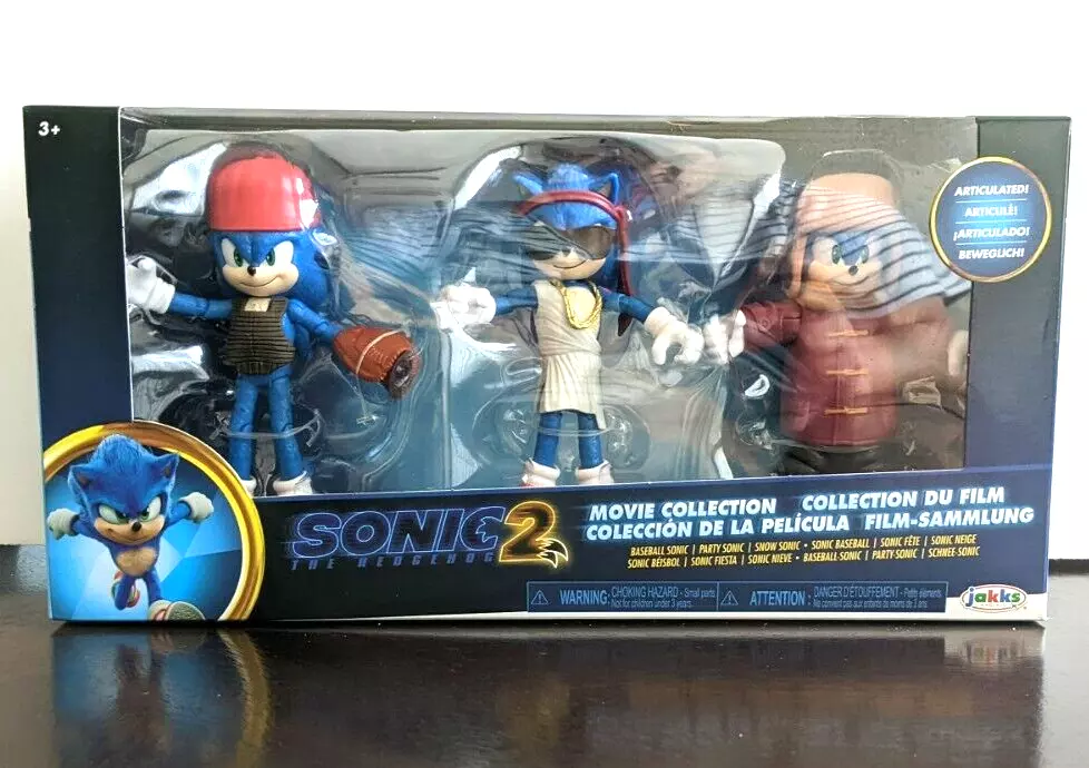 SONIC THE HEDGEHOG 2 3 PACK MOVIE COLLECTION FIGURE SET BASEBALL