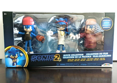 SONIC THE HEDGEHOG 2 3 PACK MOVIE COLLECTION FIGURE SET BASEBALL PARTY SNOW