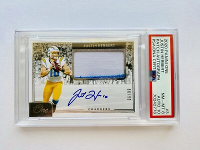 2020 Panini One Justin Herbert Rookie Patch Autograph /99 Chargers