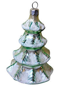 CHRISTOPHER RADKO SIGNED 1992 Winter Tree Blown Painted Mercury Glass Ornament