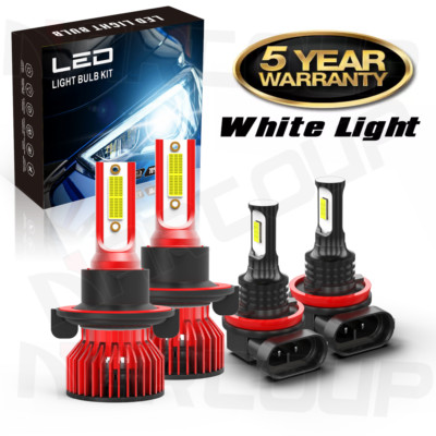 For Mini Cooper 2009-2013 9008+H11 LED Headlight Hi/Low Fog Light Combo Bulbs