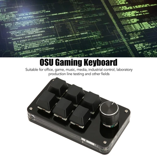 6 Key Mini Keypad with Knob USB DIY Programmable Keyboard OSU Gaming Keyboard - Picture 3 of 7