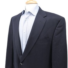 Hart Schaffner Marx Recent Navy Blue Wool Blazer Sport Jacket Mens 46R