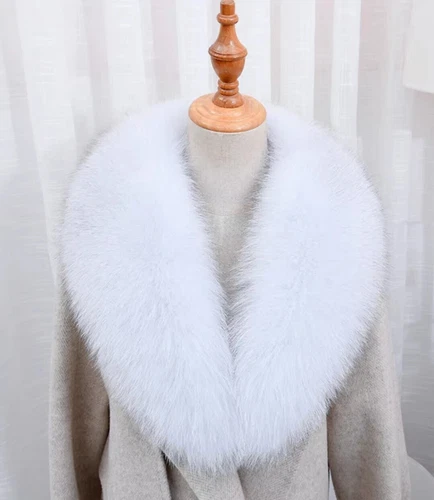 Winter Real Fur Collar Natural Pink Scarf Women Wraps Neck Luxury Scarves Shawl - Picture 43 of 47