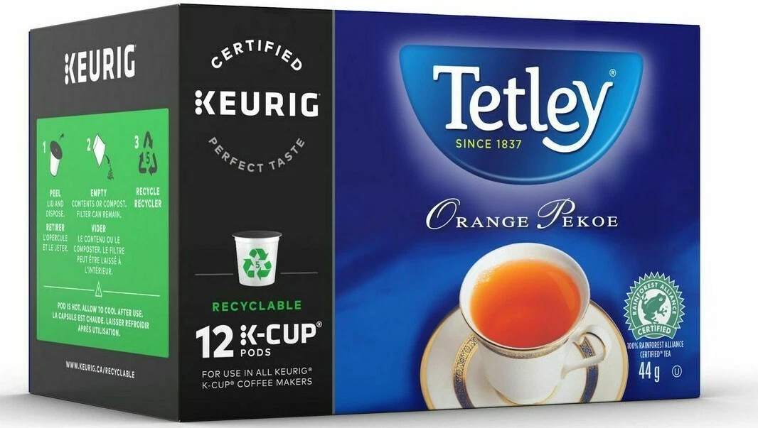 TETLEY TEA 12 K CUP PODS 44gr MADE IN CANADA FREE SHIPPING