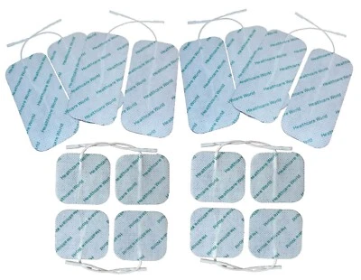 HEALTHCARE WORLD TENS/EMS Elektroden selbstklebendem Gel Combo Pack 8 quadratisch und 8 groß