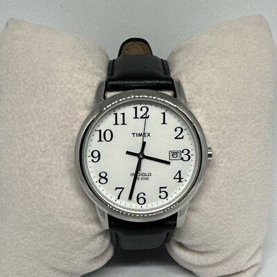 Timex Easy Reader T2H281 Mens Black Leather Analog Dial Quartz