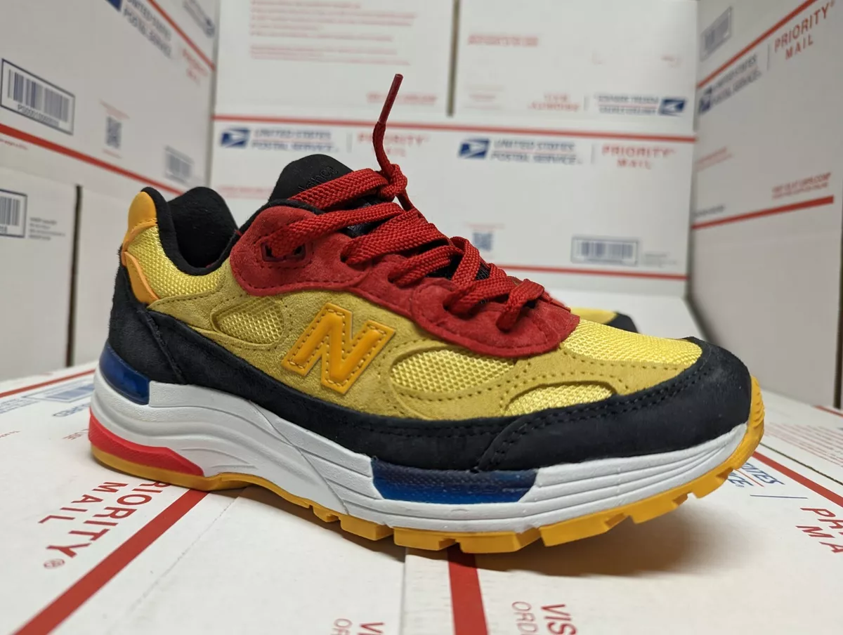 Rare New Balance 992 Atomic Yellow Red M992DM Sneakers Kids Sz 5 Women's Sz 6.5