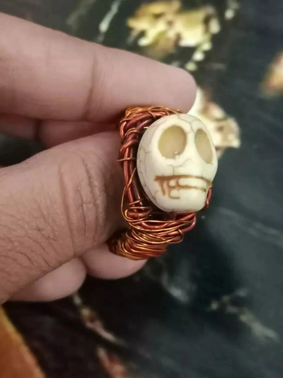 Samshan Kali Aghori Powerful Mantric Skull Vessal Enemies Power Destroyer Ring