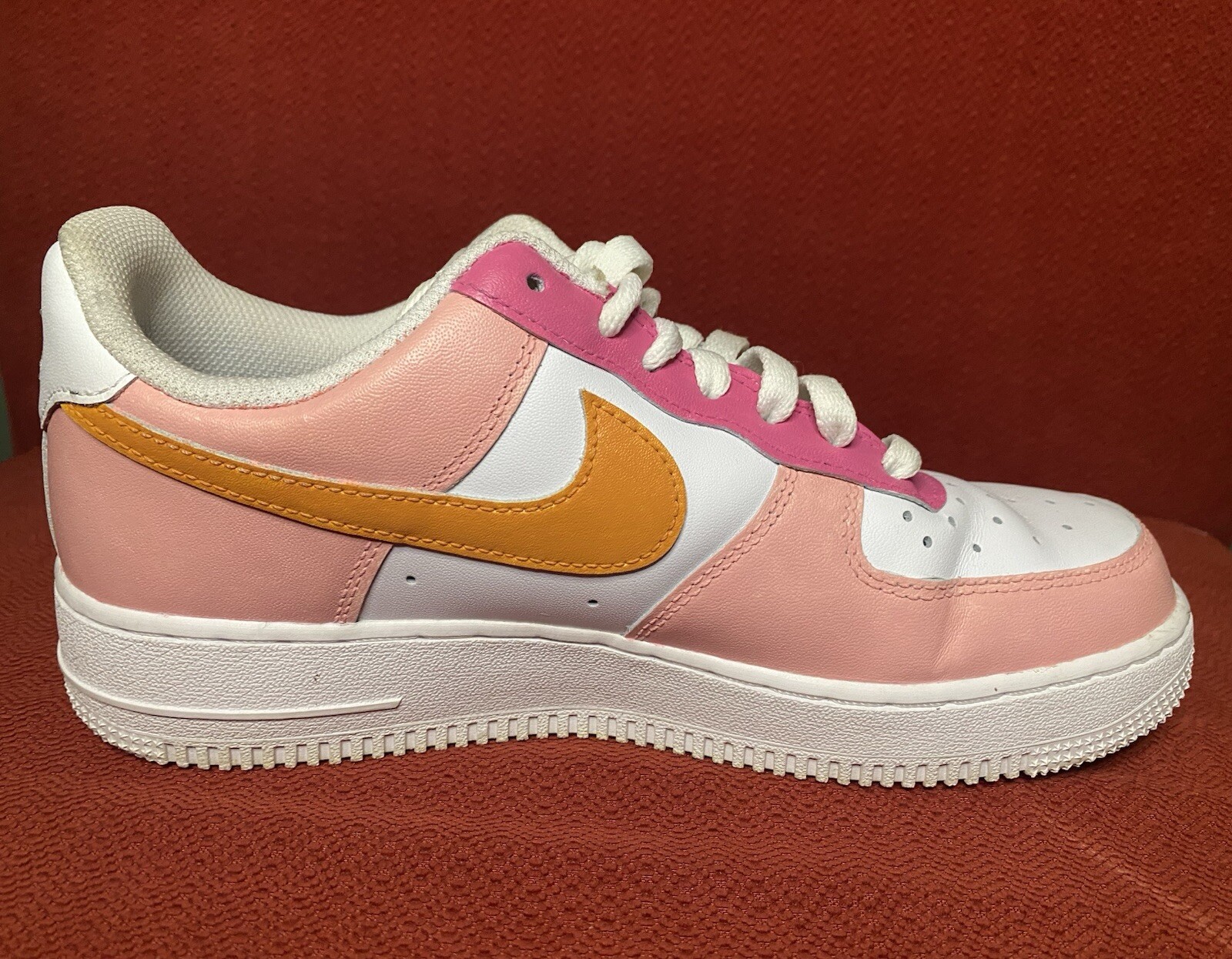 SAOLA Nike Air Force 1 Low personalizzate rosa arancione donna taglia 8 DD8959 100 2020