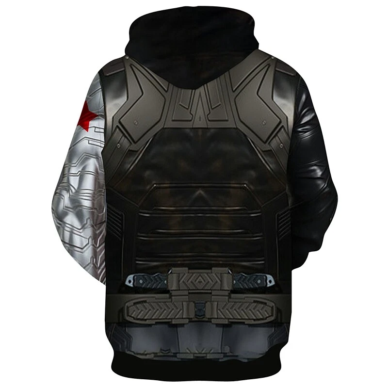 Winter Soldier BUCKYY Bn Hoodie Sweatshirt Pullover Avenger Cosplay Jacket Coat