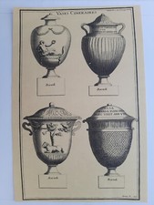	ANTIQUE FROM THE 18th century,ORIGINAL ART PRINT,VASES CINERAIRES		