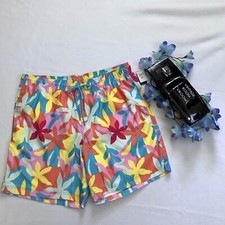 Lands' End NWT Floral Print Volley Swim Trunk Men L Pls See Description 