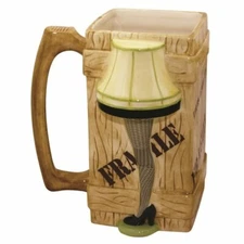 A Christmas Story Movie 40 oz Leg Lamp Sculpted 3D Ceramic Mug Stein NEW BOXED
