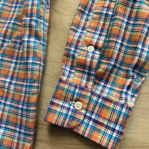 Polo Ralph Lauren pomarańczowa krata bawełna Oxford koszulka z guzikami XL bez prasowania - Zdjęcie 4 z 10