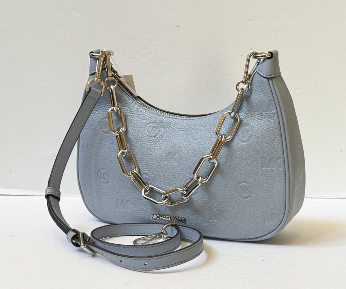 MICHAEL KORS CORA LARGE POCHETTE SHOULDER CROSSBODY BAG EMBOSSED