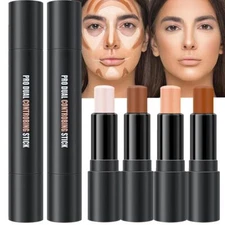 evpct 4 Colors Cream Contour Stick Makeup Kit Set Concealer Bronzer Stick Cre...