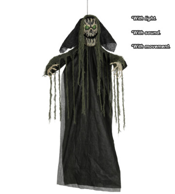 Halloween Dekoration Baumbehang Ghul Requisite Licht & Sound 190 cm Animatronic