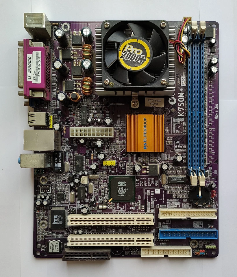 ECS K7SOM+ Pro2000+ Motherboard with AMD Duron 1.3GHz CPU and 2GB RAM - Test OK! - Image 2 of 4