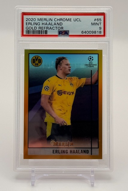 Erling Haaland 2020 Topps Chrome UEFA Champions League Gold Refractor