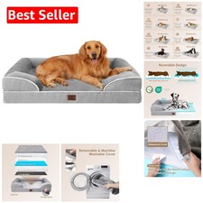 Luxurious Waterproof Memory Foam Dog Bed with Bolster - Large Size 36"x27"