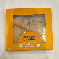 Mondo Llama Paint-Your-Own Wood Pet Characters Kit Paint Brushes Included