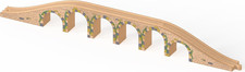Solid Wood 6 Arches Viaduct Bridge for Wooden Railway Track Compatible with Thom