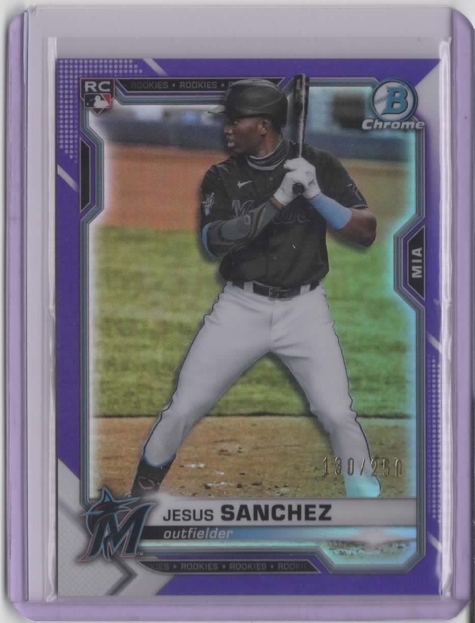 2021 Bowman Chrome Purple Refractors #35 Jesus Sanchez    130/250