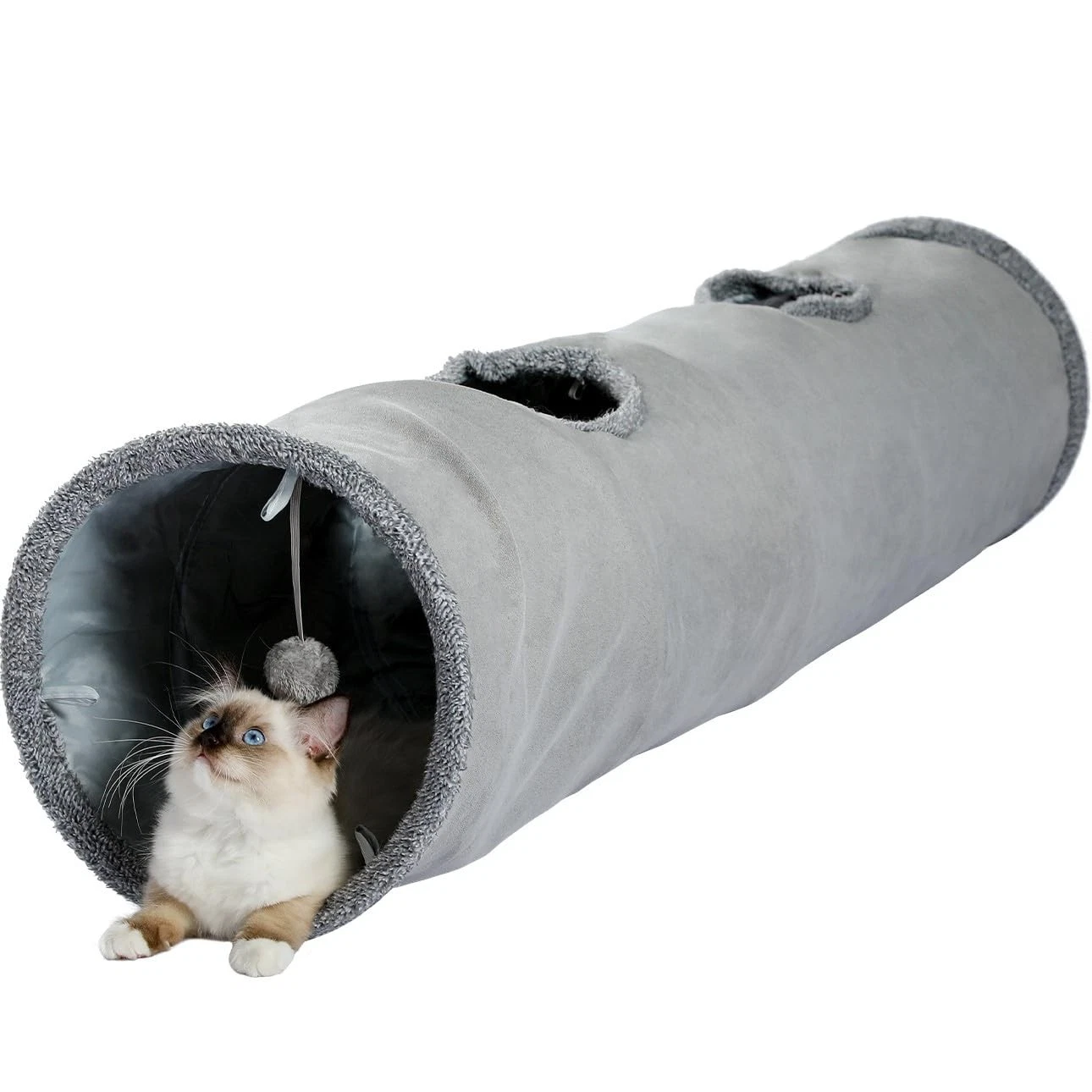 Collapsible Cat Tunnel 51 Long - Large Tube for Cats, Rabbits, and Puppies
