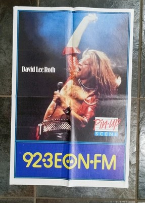 DAVID LEE ROTH pin up fold out 1985 Scene magazine giant poster 4 page 92.3 Eon