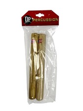 Wood Claves Set DP With Puerto Rico Flag Design. 8" x 1/2 -Econ mico.