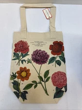 Cavallini & Co. Botanical Vintage Style Canvas Tote Bag