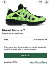 Nike Supreme x Air Humara 17 Green for Sale | Authenticity