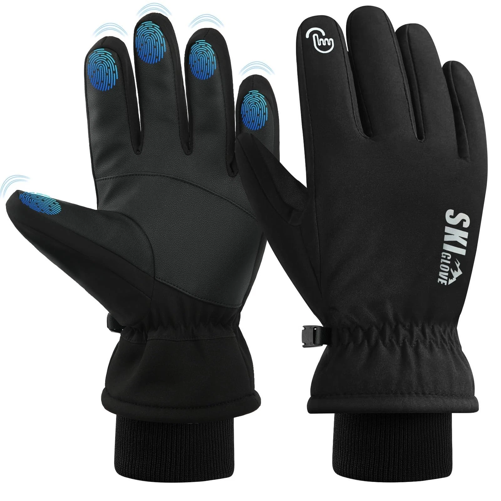 Waterproof Winter Snow Ski Gloves, Windproof Warm Breathable Thermal Glove fo...