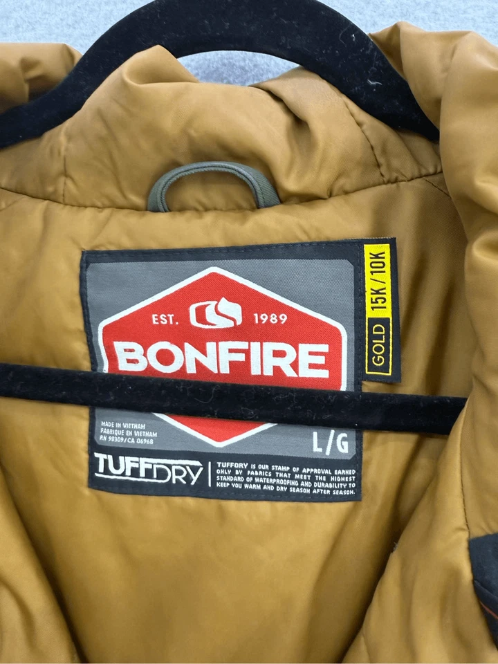 Chaqueta Abrigo Bonfire Para Hombres Verde Con Capucha Brigada Snowboard Esquí Talla Grande Foto 4 de 4