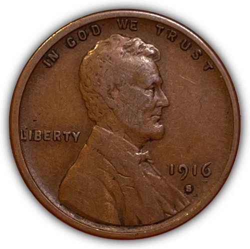 1916-S Lincoln Wheat Cent Very Fine VF Coin #24131