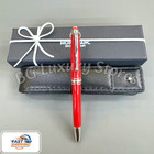 BID Montblanc Meisterstück Red Fountain Pen Platinum Trim w/ Box — photo 2