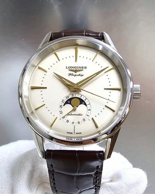 Longines Flagship Heritage Moonphase 38.5mm Silver Dial Mens Watch L4.815.4.78.2