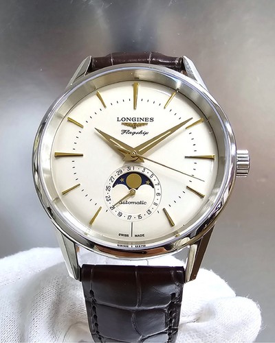 Longines Flagship Heritage Moonphase 38.5mm Silver Dial Mens Watch L4.815.4.78.2