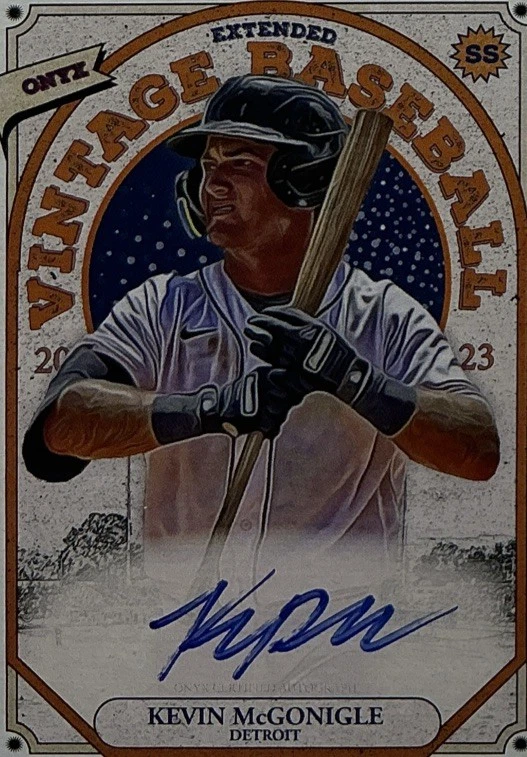 Kevin McGonigle Rookie Auto PSA 10/8 - 2023 Onyx Vintage 'Blue' - Tigers Phenom Foto 4 de 4