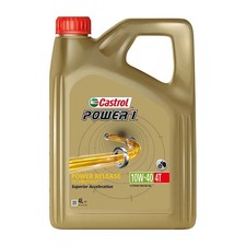 Image of Engine Oil Castrol POWER1 4T 10W-40 4 Litre Bottle Motor Lube - Castrol 15F5A1