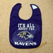 Baltimore Ravens Purple and White NFL Apparel Baby Bib