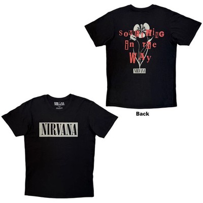 Nirvana Premium Carbon T-Shirt: Something In The Way (Black) (Back Print) OFFIC