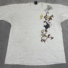 Vintage 1996 LOONEY TUNES T Shirt Mens XL Falling Bugs Bunny Taz Daffy USA 90s