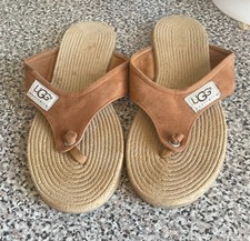 UGG  Tan Suede Woven Flip Flop  UK 6  1/2 Eur40