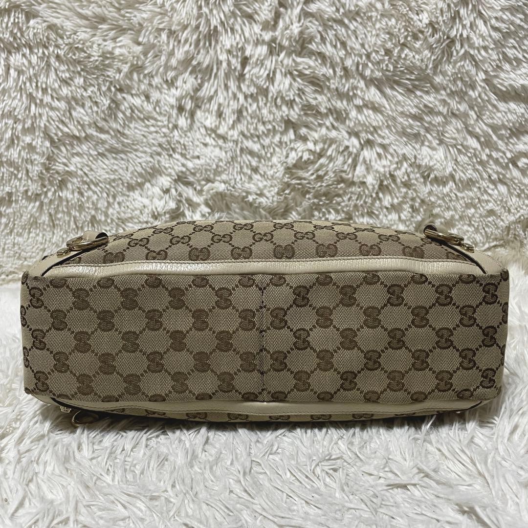 Gucci Abbey Tote Bag Brown Canvas Leather Authentic thumbnail 5