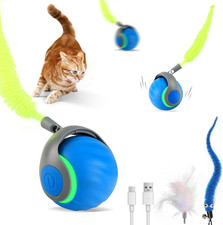 Rechargeable Moving Cat Toy Ball with 3 Replaceable Tails Auto Roll