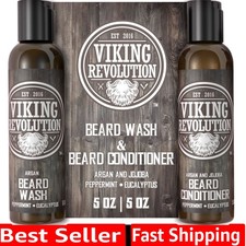 Beard Care Set with Argan  Jojoba Oils - Softens, Smooths  Nourishes Facial...