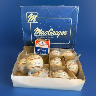 VTG Leather Baseball Lot (8) MacGregor Babe Ruth + Wilson USA Ideal 4 Autographs