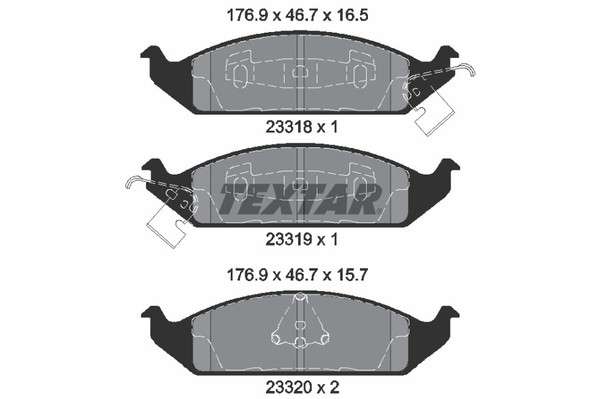 1X Textar 2331801 Bremsbelagsatz Scheibenbremse FüR Chrysler Dodge-image
